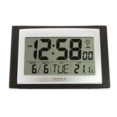 Acctim Stratus Radio Controlled LED Wall/Desk Clock Black/Silver 74053