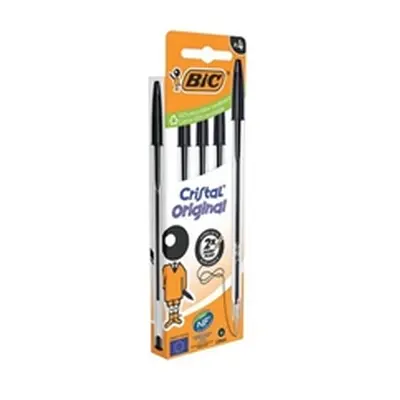 Bic Cristal Ballpoint Pen Medium Black (Pack of 4) 516335