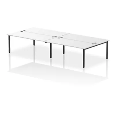 Impulse Bench B2B 4 Person 1800 Black Frame Office Bench Desk White