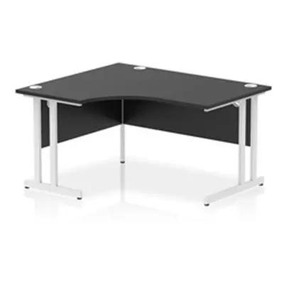 Impulse 1400 LH Crescent Desk Black/White Cantilever Leg