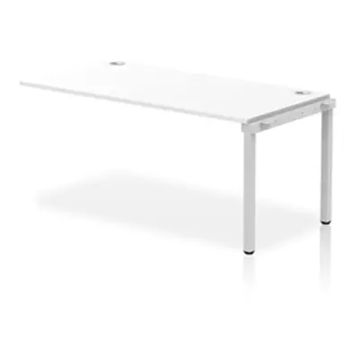 Impulse Bench Single Row Ext Kit 1600 Silver Frame Bench Desk White