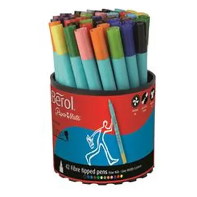 Berol Assorted Water-Based Colourfine Pen Tub (42 Pack)