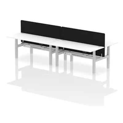 Air B2B 1800x800mm Adjustable 4P Bench Desk CP White/Silver + Screen