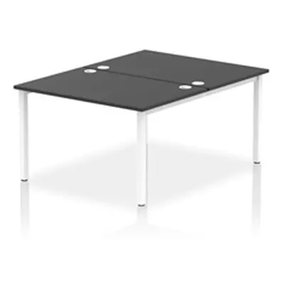 Impulse Bench B2B 2 Person 1200 White Frame Office Bench Desk Black