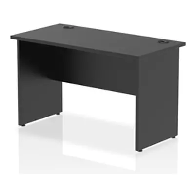 Impulse 1200x600mm Straight Office Desk Black Top Panel End Leg