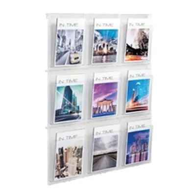 Helit Placativ Wall Display 9xA4 Pockets Clear HS812102