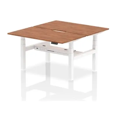 Air B2B 1400x800 Adjustable 2P Bench Desk Scalloped Walnut/White