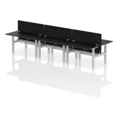 Air B2B 1400x800mm Adjustable 6P Bench Desk CP Black/Silver + Screen