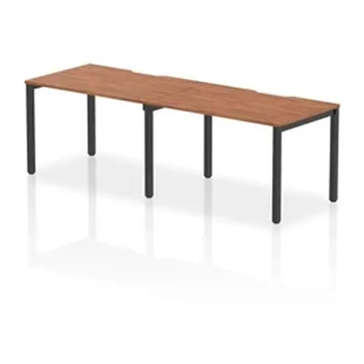 Evolve Plus 1200mm Single Row 2 Person Bench Desk Walnut/Black