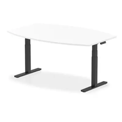 High Gloss 1800 Writable Boardroom Table White/Black Height Adjustable