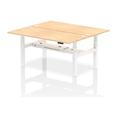 Air B2B 1800x800mm Height Adjustable 2P Bench Desk CP Maple/White