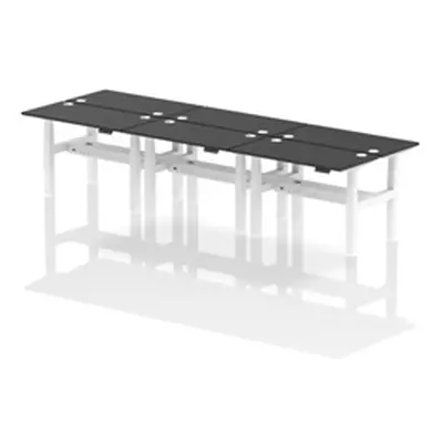 Air B2B 1200x600mm Height Adjustable 6P Bench Desk CP Black/White