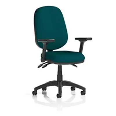 Eclipse Plus III Operator Chair Maringa Teal Adjustable Folding Arms