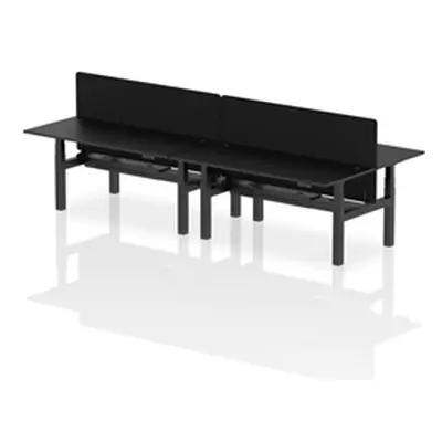 Air B2B 1800x800mm Adjustable 4P Bench Desk CP Black/Black + Screen