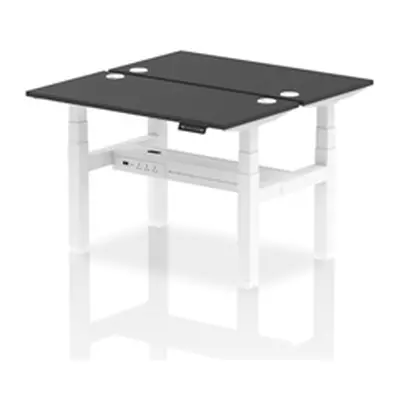 Air B2B 1200x600mm Height Adjustable 2P Bench Desk CP Black/White