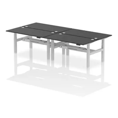 Air B2B 1600x800mm Height Adjustable 4P Bench Desk CP Black/Silver