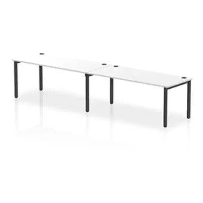 Impulse Bench Single Row 2 Person 1800 Black Frame Bench Desk White