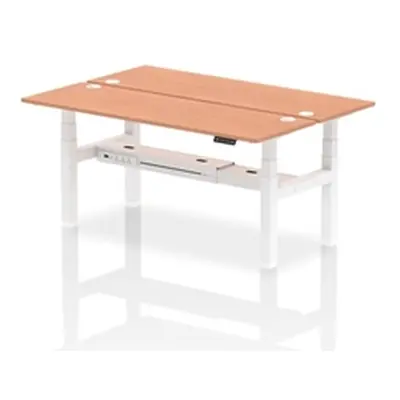 Air B2B 1800x600mm Height Adjustable 2P Bench Desk CP Beech/White