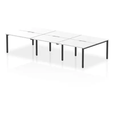 Evolve Plus 1200mm B2B 6 Person Bench Desk White Top Black Frame