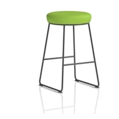 Turin Stool Black Frame Bespoke Myrrh Green Seat Pad