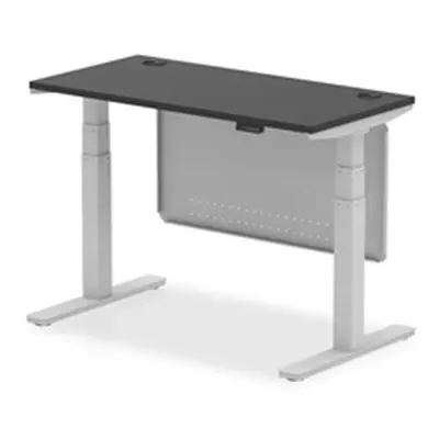 Air 1200x600 Height Adjustable Desk CP Black/Silver Modesty Panel