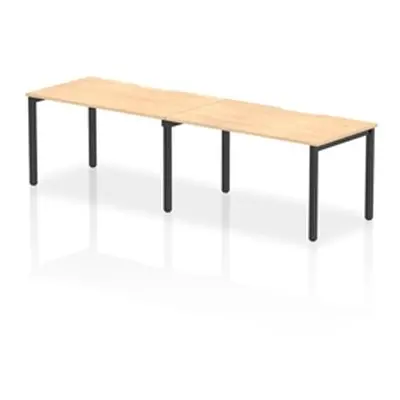 Evolve Plus 1400mm Single Row 2 Person Bench Desk Maple/Black