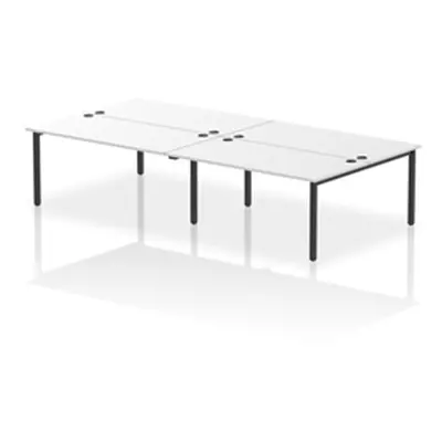 Impulse Bench B2B 4 Person 1600 Black Frame Office Bench Desk White