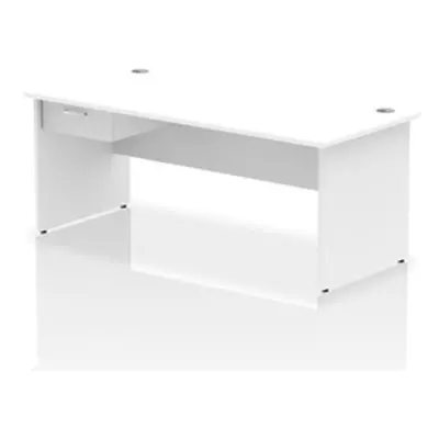 Impulse 1800x800 Desk White Top Panel End 1x1 Drawer Fixed Ped