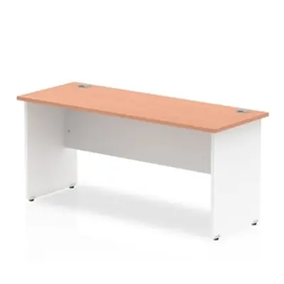 Impulse Panel End 1600/600 Rectangle Desk Beech Top White - TT000099