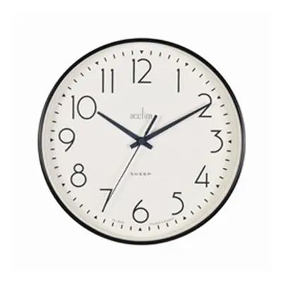 Acctim Earl Wall Clock Non Ticking Sweep Seconds Hand 250mm Black