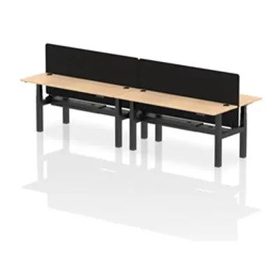 Air B2B 1800x600mm Adjustable 4P Bench Desk CP Maple/Black + Screen