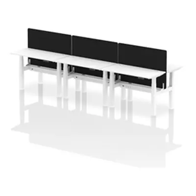 Air B2B 1200x600mm Adjustable 6P Bench Desk CP White/White + Screen