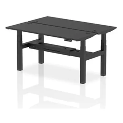 Air B2B 1600x600mm Height Adjustable 2P Bench Desk CP Black/Black