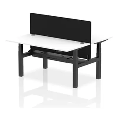 Air B2B 1600x800 Adjustable 2P Bench Desk CP White/Black + Screen