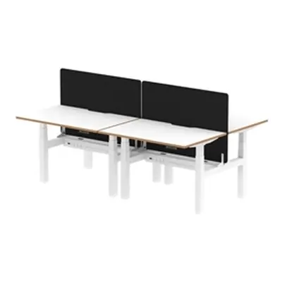 Air B2B Oslo 1200x800 Adjustable 4P Bench Desk White + Black Screen