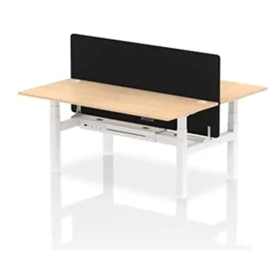 Air B2B 1800x800mm Adjustable 2P Bench Desk CP Maple/White + Screen