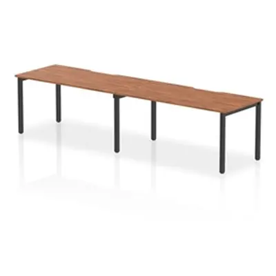 Evolve Plus 1600mm Single Row 2 Person Bench Desk Walnut/Black