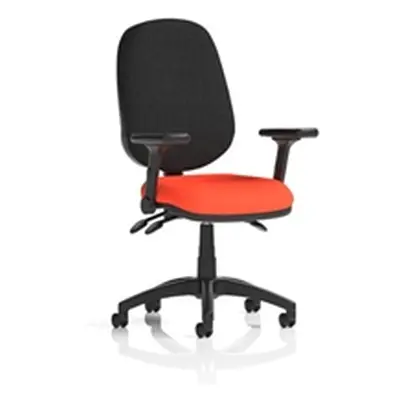 Eclipse Plus III Operator Chair Tabasco Orange Adjustable Folding Arms