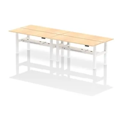 Air B2B 1800x600mm Height Adjustable 4P Bench Desk CP Maple/White