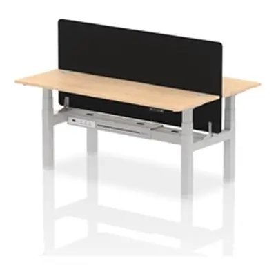 Air B2B 1800x600mm Adjustable 2P Bench Desk CP Maple/Silver + Screen