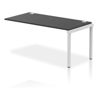 Impulse Bench Single Row Ext Kit 1600 Silver Frame Bench Desk Black