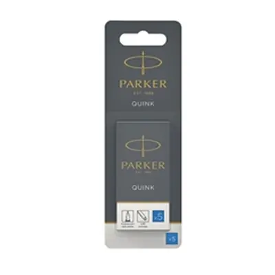 Parker Quink Fountain Pen Refills Long Cartridges Blue (Pack 5)