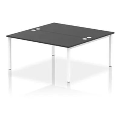 Impulse Bench B2B 2 Person 1600 White Frame Office Bench Desk Black