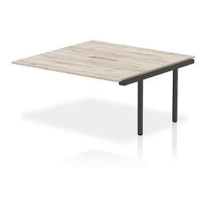 Evolve Plus 1600mm B2B Bench Desk Ext Kit Grey Oak Top Black Frame