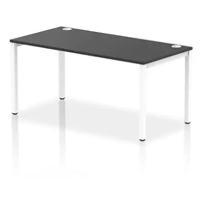 Impulse Bench Single Row 1600 White Frame Office Bench Desk Black