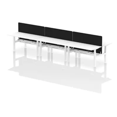 Air B2B 1600x800mm Adjustable 6P Bench Desk CP White/White + Screen