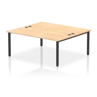 Impulse Bench B2B 2 Person 1800 Black Frame Office Bench Desk Maple