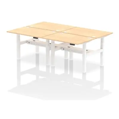 Air B2B 1200x800mm Height Adjustable 4P Bench Desk CP Maple/White