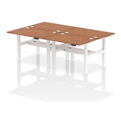 Air B2B 1200x800mm Height Adjustable 4P Bench Desk CP Walnut/White