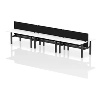 Air B2B 1800x800mm Adjustable 6P Bench Desk CP White/Black + Screen